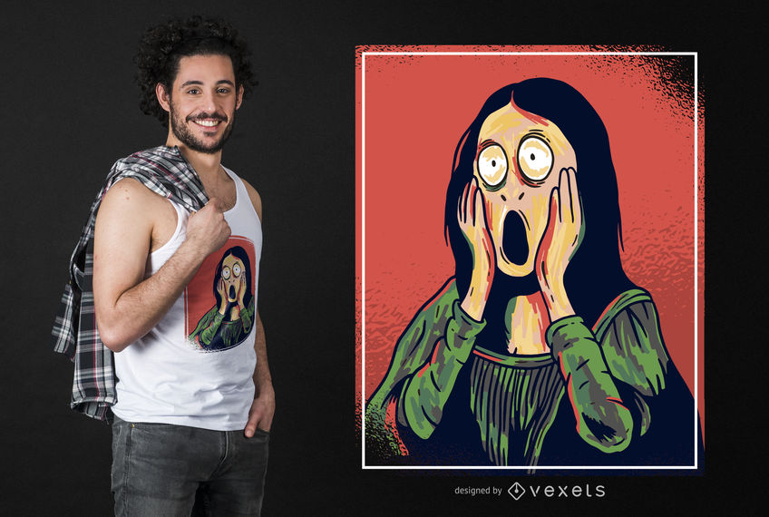 Cartoon Mona Lisa T Shirt Design 848x570 Cartoon Mona Lisa T Shirt Design