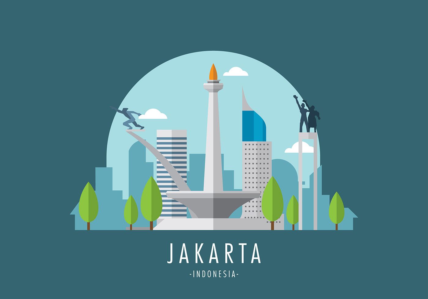 1400x980 Monas Jakarta Vector Indira In Graphic Design Posters