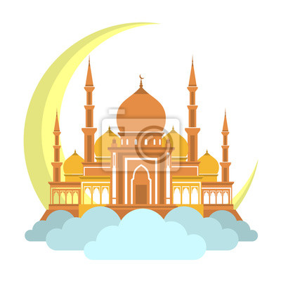 Moslemische Moschee Auf Wolken Mit Monat Symbol Arabische Moschee 400x400 Moslemische Moschee Auf Wolken Mit Monat Symbol Arabische Moschee