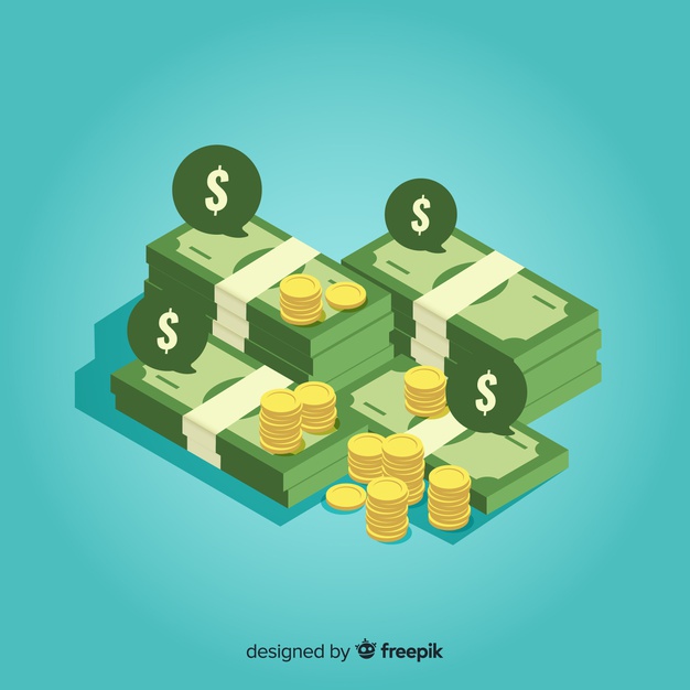 626x626 Isometric Money Background Vector Free Download