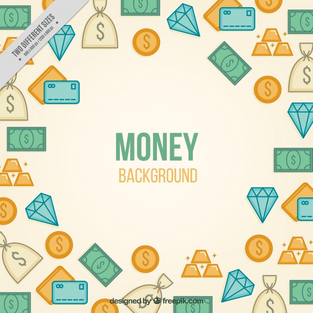 626x626 Money Background With Diamonds And Other Elements Vector Free