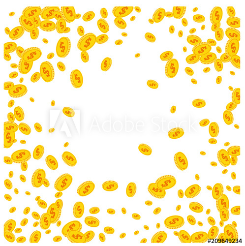 498x500 Money Background Cash Golden Dollars Fly Flat Vector Cartoon