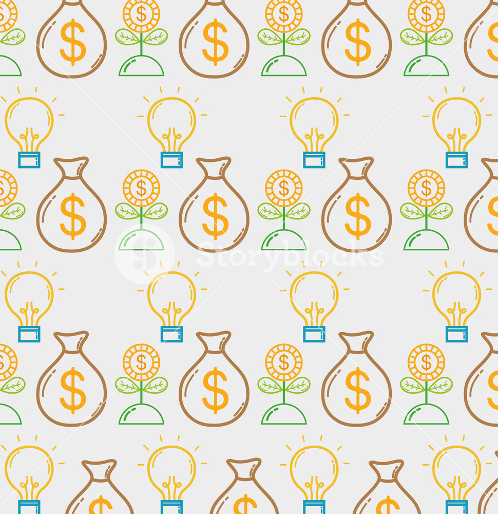 970x1000 Business Money Liner Icon Background Vector Illustration Royalty