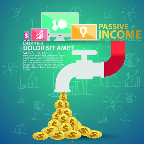 500x500 Creative Passive Income Money Background Vector Free Download