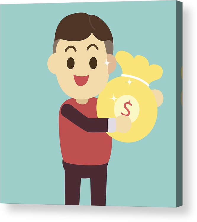 666x750 Man Get Money Bag Vector Illustration,rich Man Concept Flat