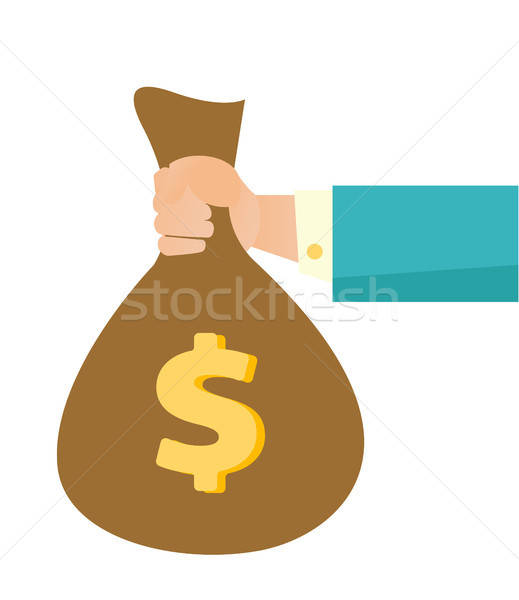 519x600 Businessman Hand Holding A Money Bag Vector Illustration Andrei