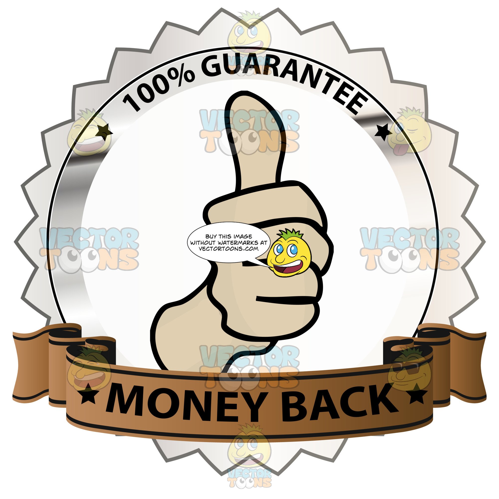 2000x2000 Thumbs Up Sign In Center Of Silver Metallic Badge With Percent