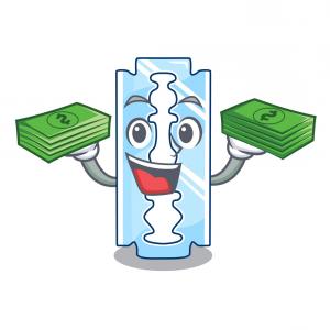 300x300 With Money Razor Blade And Border Cartoon Cyan Vector Cultracing