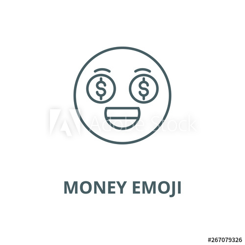 500x500 Money Emoji Vector Line Icon, Outline Concept, Linear Sign