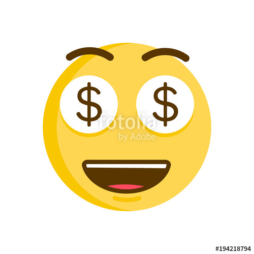 500x500 Cute Emoticon Hypnotized With Money Vector Smiley Emoji For All