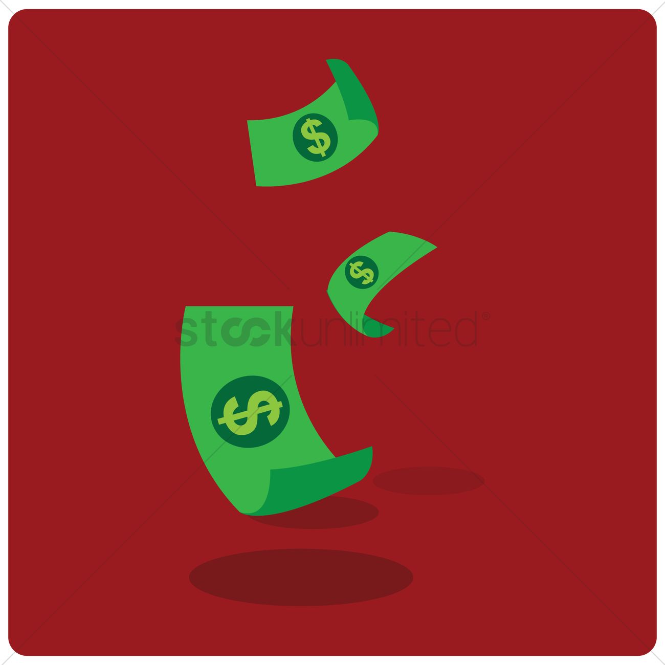 Money Falling Vector Image 1300x1300 Money Falling Vector Image