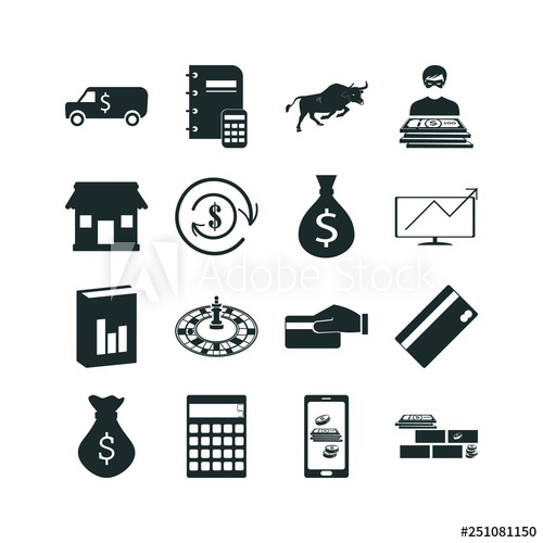 500x500 Money Icon Set Accounting Icon Business And Bull Icon Vector