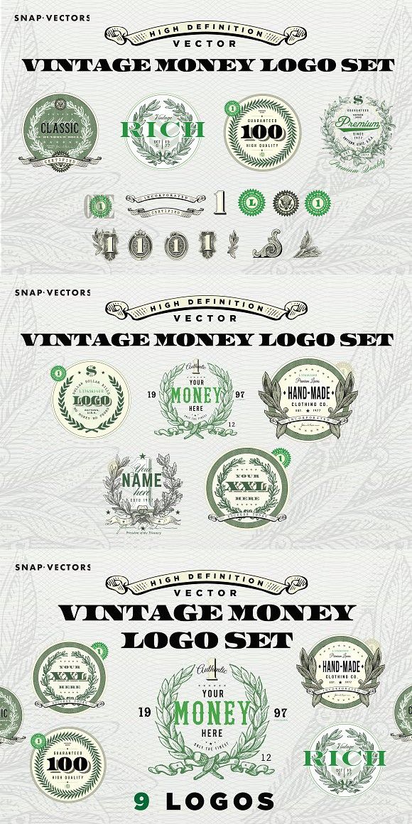580x1161 Vector Vintage Money Logo Set Logo Templates Money Logo, Logos