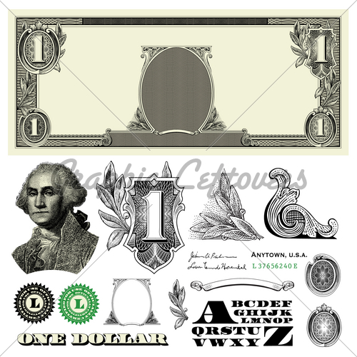 500x500 Vector Money And Dollar Ornaments Gl Stock Images