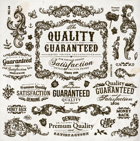 479x481 Decor Frame With Ornaments Elements Vintage Vector Free Download