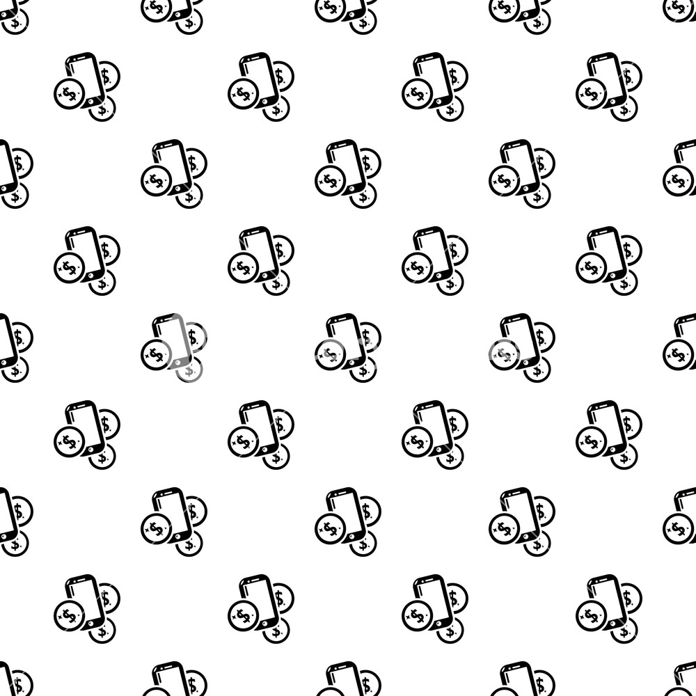 1000x1000 Mobile Money Pattern Vector Seamless Repeating For Any Web Design