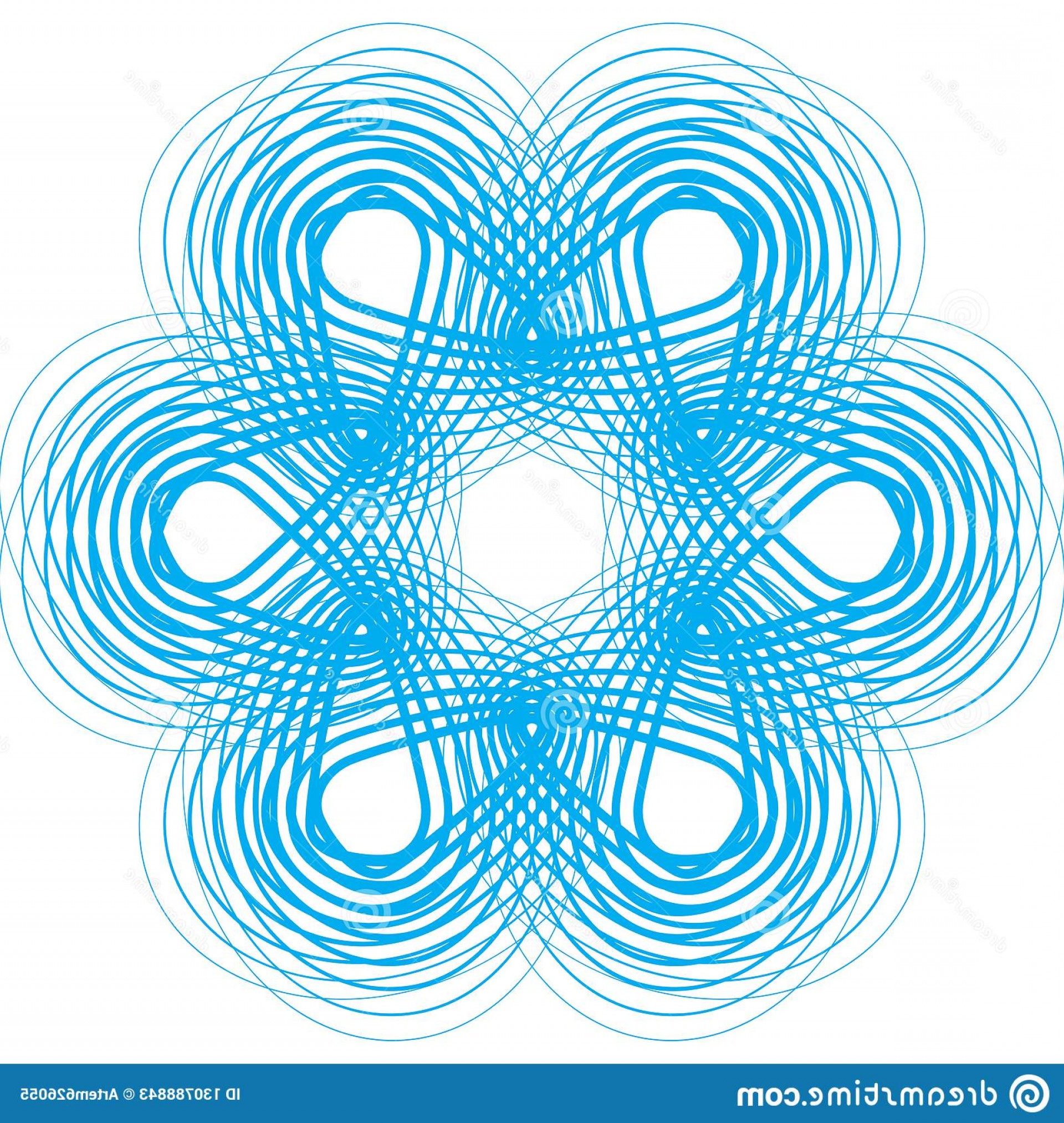 1920x2026 Blue Guilloche Rosette Spirograph Background Vector Illustration