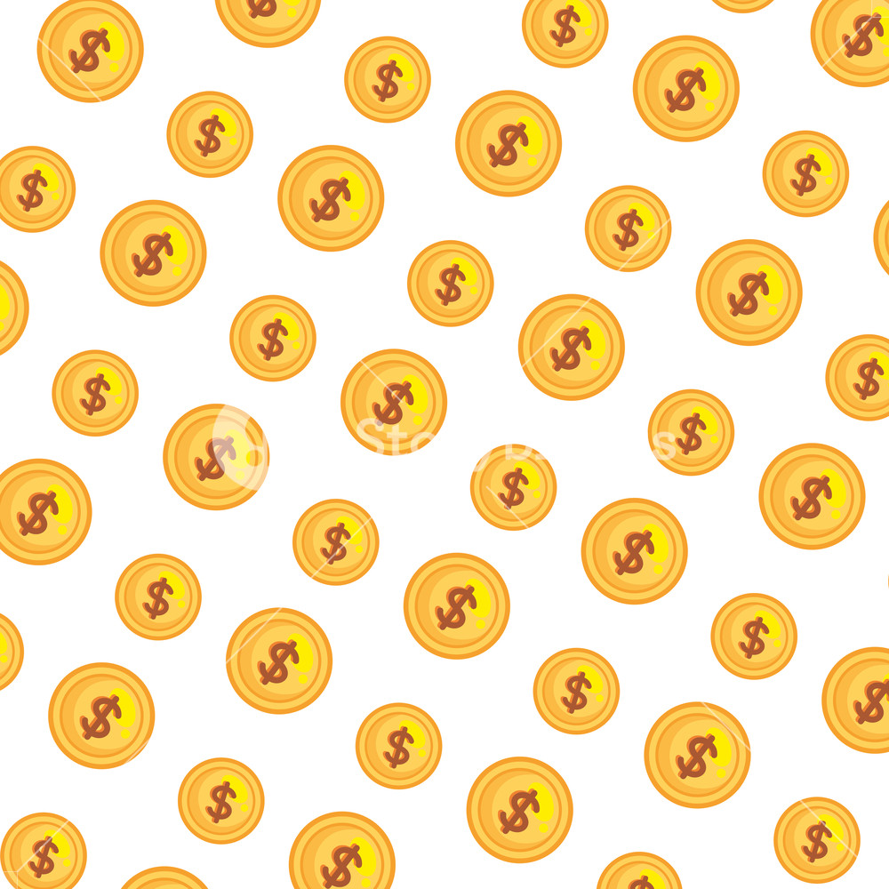 1000x1000 Coins Money Pattern Background Vector Illustration Design Royalty