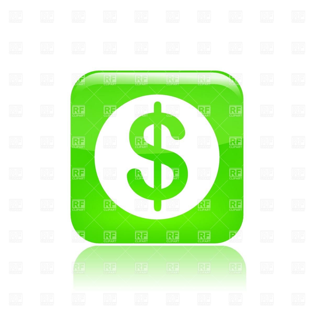 1200x1200 Glossy Green Button With Dollar Sign Vector Image Of Signs