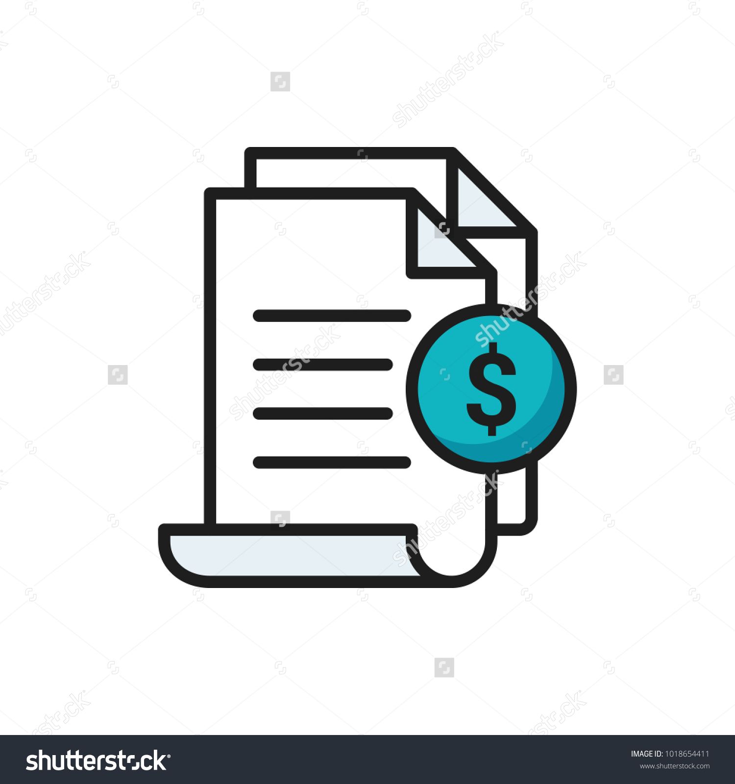 1500x1600 Invoice Icon Bill Paid Symbol Tax Form Outline Icon Paper