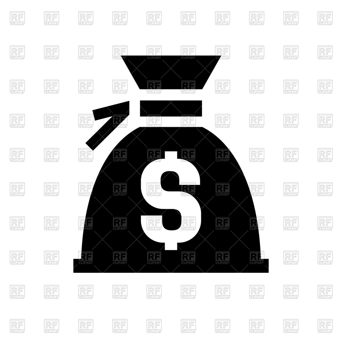 1200x1200 Money Bag With Dollar Sign On White Background Vector Image