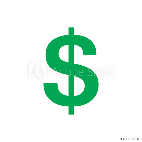 500x500 Dollar Icon, Money Symbol, Vector Illustration Flat Design Graphic