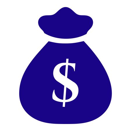 450x450 Vector Illustration Of Blue Money Bag With Dollar Symbol Icon