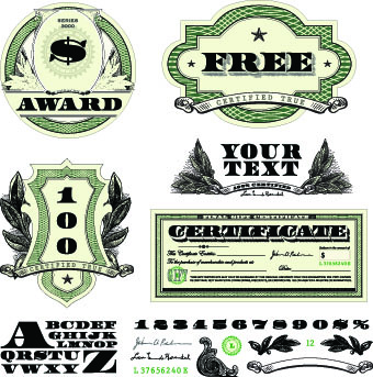 Money Template And Label Design Vector Free Download 340x343 Money Template And Label Design Vector Free Download