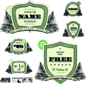 Money Template And Label Design Vector Free Download 340x335 Money Template And Label Design Vector Free Download