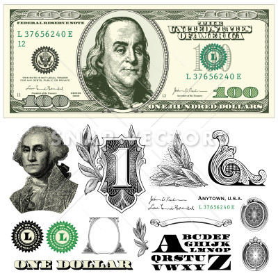 Vector Dollar Bill Template 400x400 Vector Dollar Bill Template