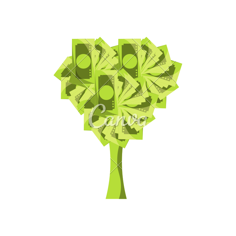 800x800 Money Tree Vector Illustration