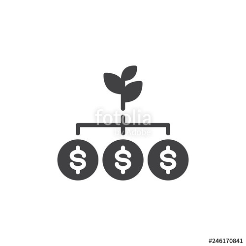 500x500 Money Tree Vector Icon Filled Flat Sign For Mobile Concept