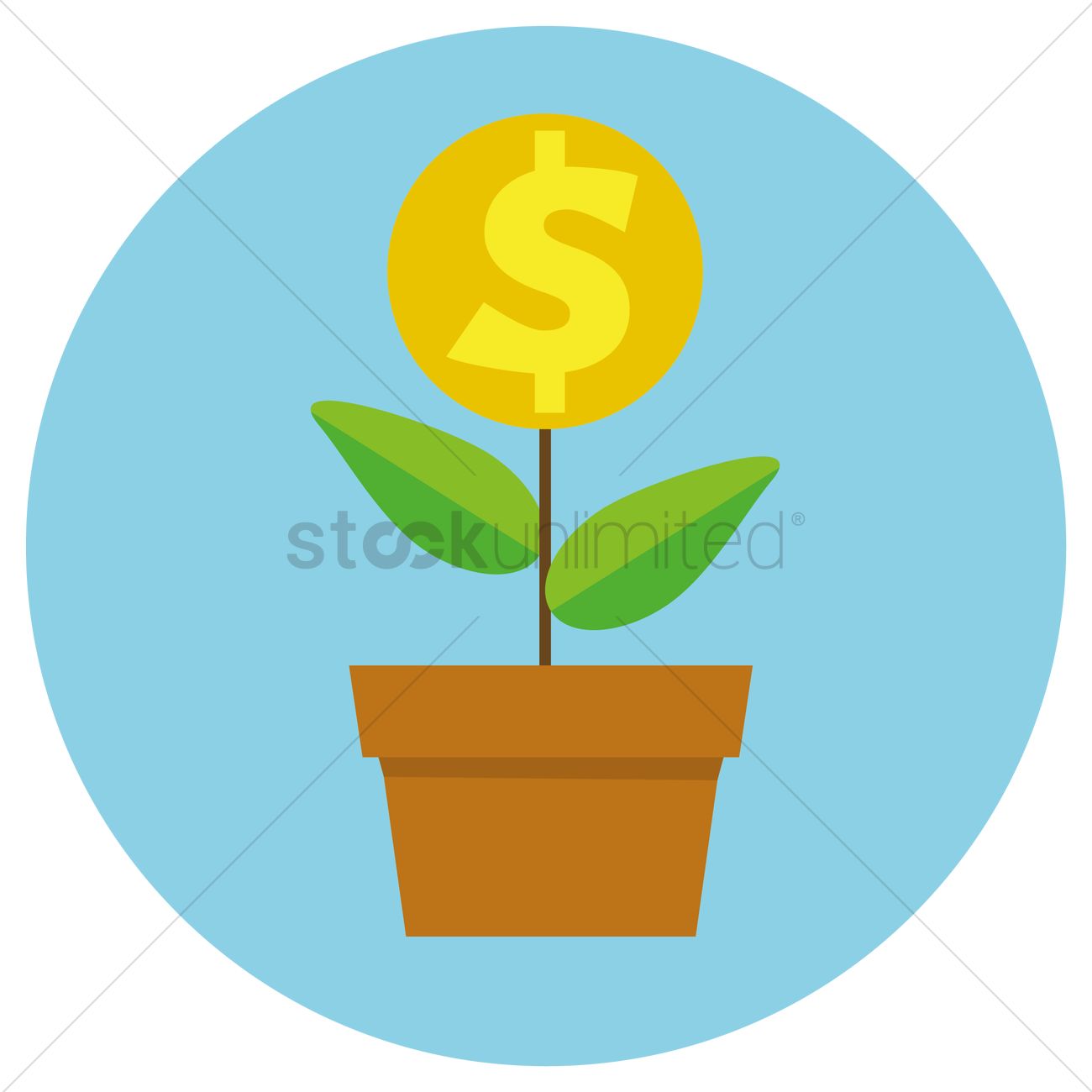1300x1300 Money Tree Vector Image