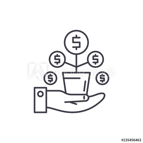 500x500 Money Tree Line Icon Concept Money Tree Vector Linear
