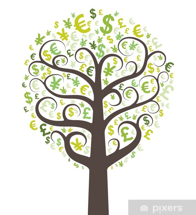 636x700 Abstract Money Tree Vector Illustration Wall Mural Pixers