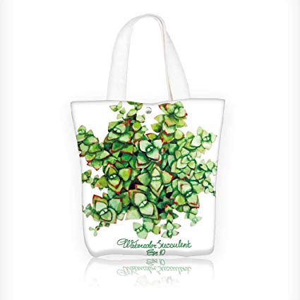 425x425 Canvas Beach Bags Succulent Crassula Money Tree Vector