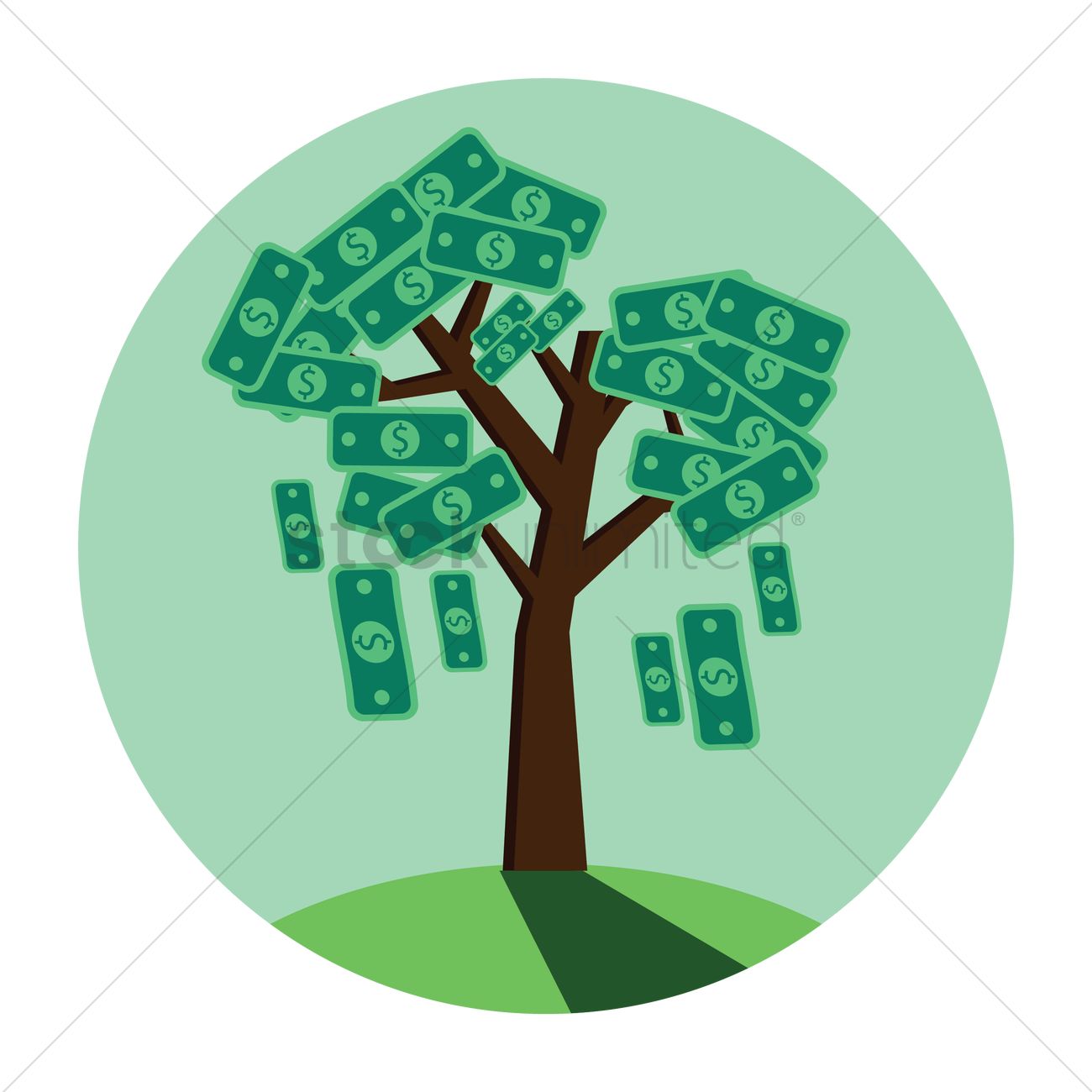 1300x1300 Free Money Tree Vector Image
