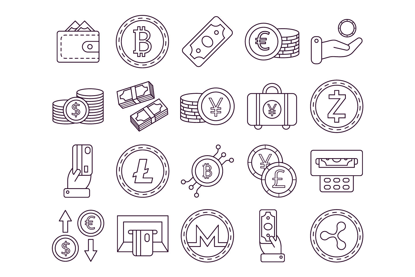 1440x960 Money Vector Free Icon Set