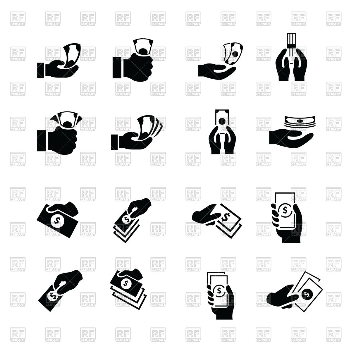 1200x1200 Money In Hand Icons Vector Image Of Business, Finance Iconmama