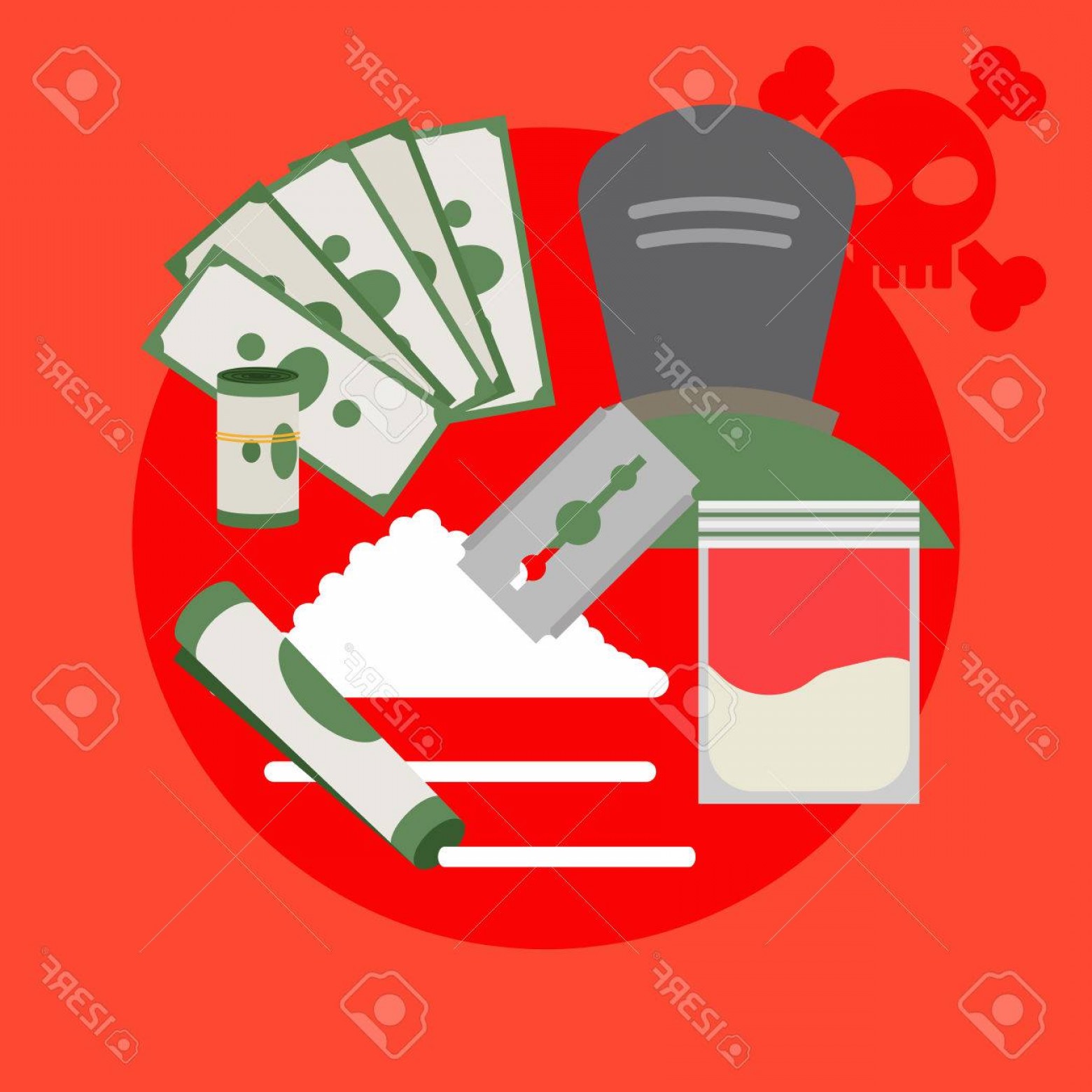 1560x1560 Photostock Vector Drugs Poster With Criminal And Money Vector