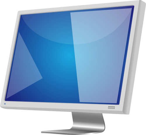 500x463 Grey Lcd Monitor Vector Image