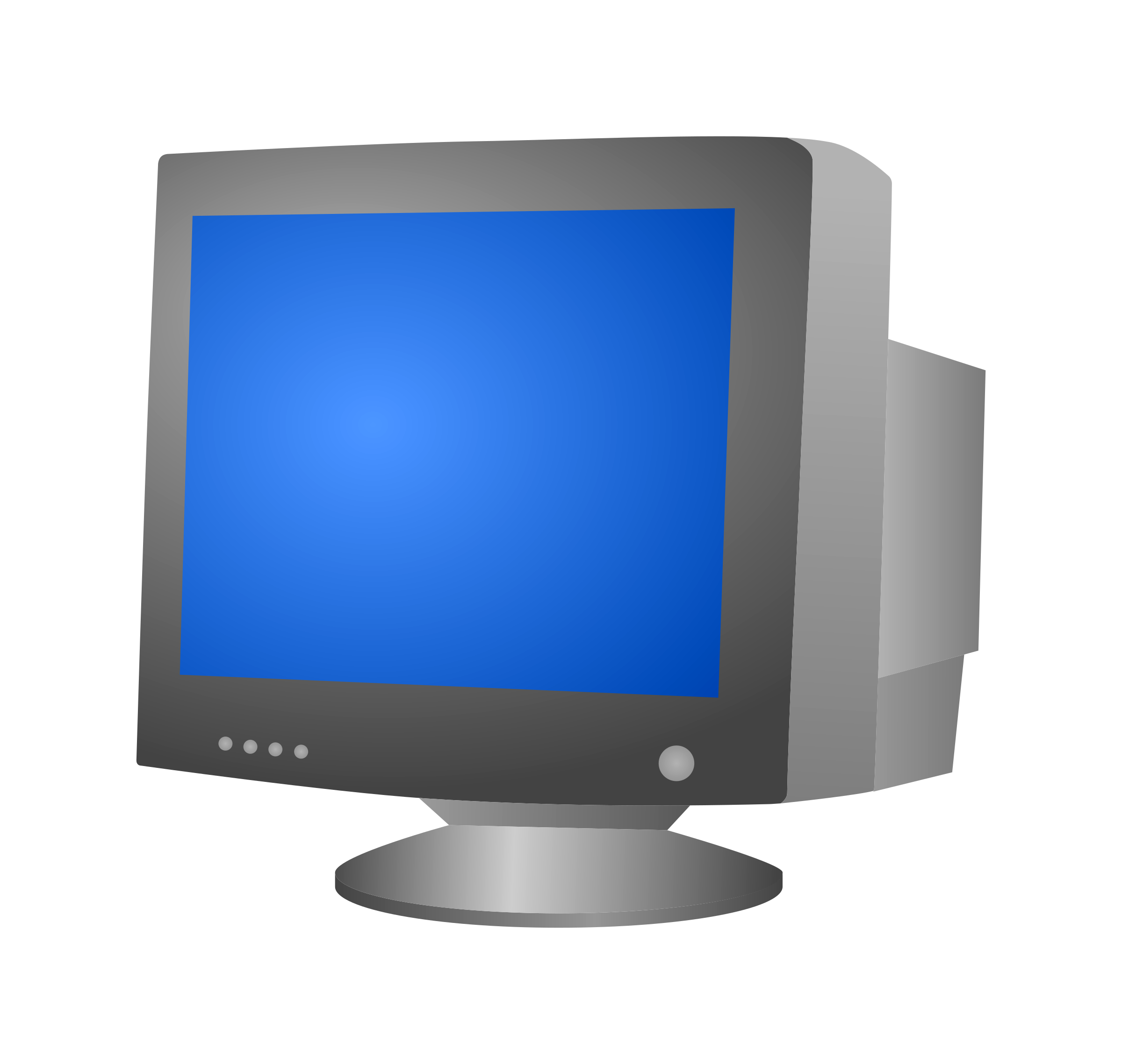 2400x2278 Computer Crt Monitor Vector Clipart Image