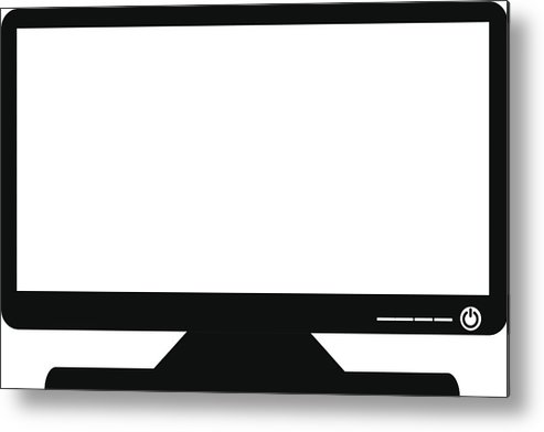 493x392 Computer Monitor Vector Icon Metal Print