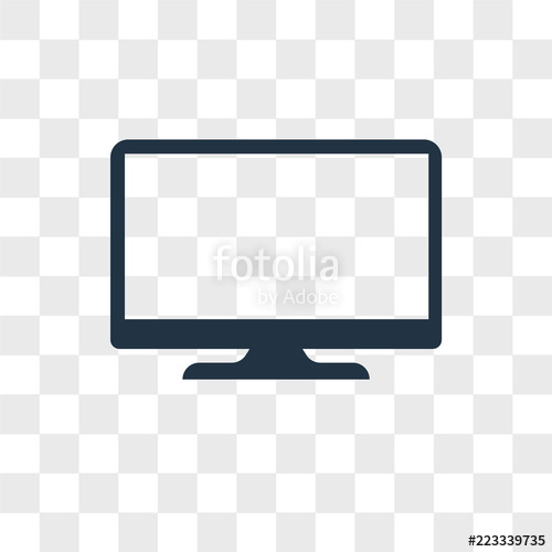500x500 Monitor Vector Icon Isolated On Transparent Background, Monitor