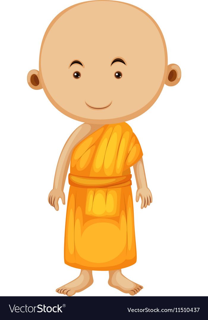 700x1080 Buddhist Monk Standing Alone Royalty Free Vector Image