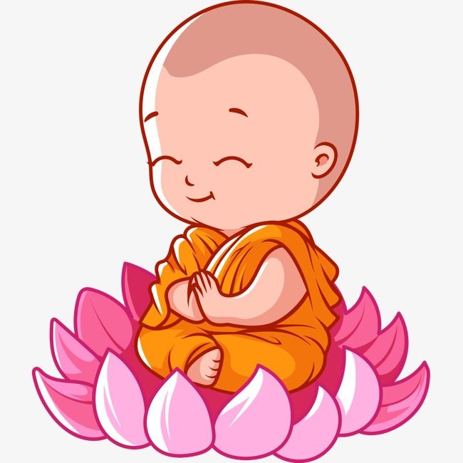650x650 Cartoon Monk Lotus Seat, Lotus Seat, Cartoon, Monk Png Transparent