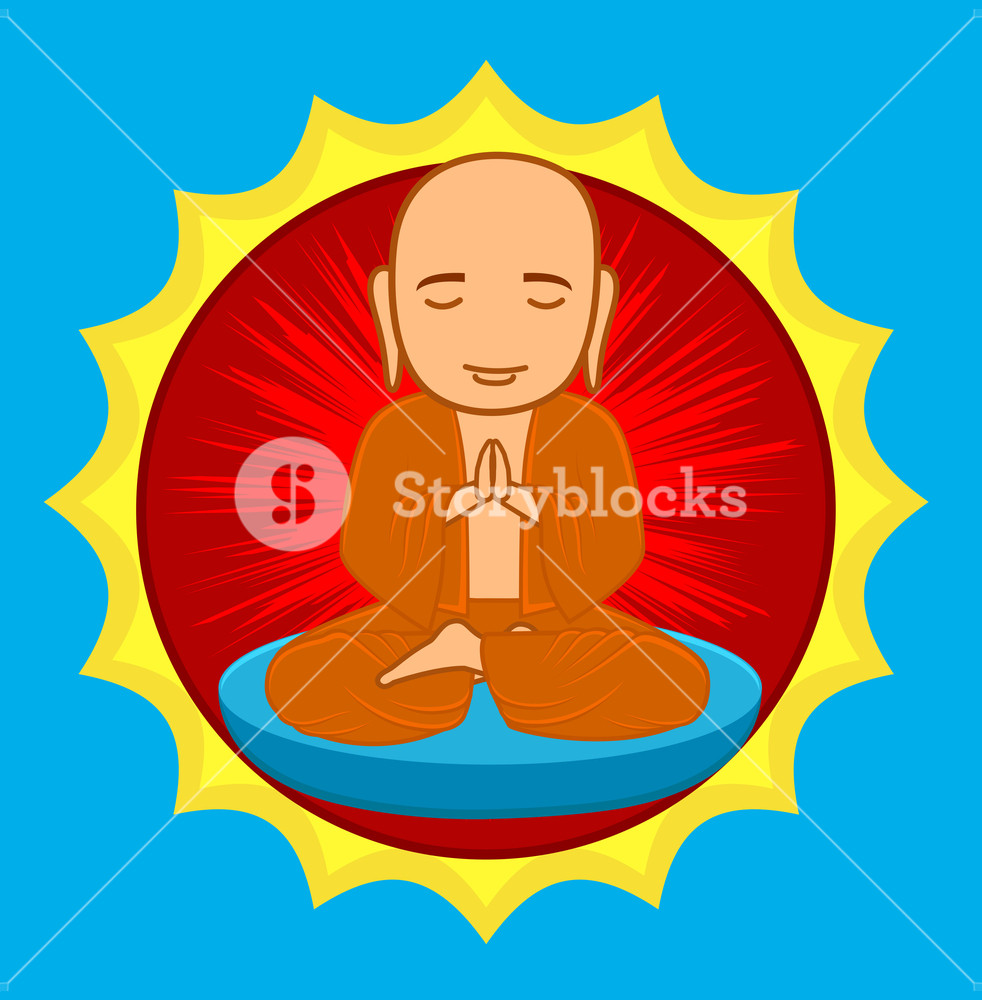 982x1000 Divine Buddhist Monk Vector Illustration Royalty Free Stock Image