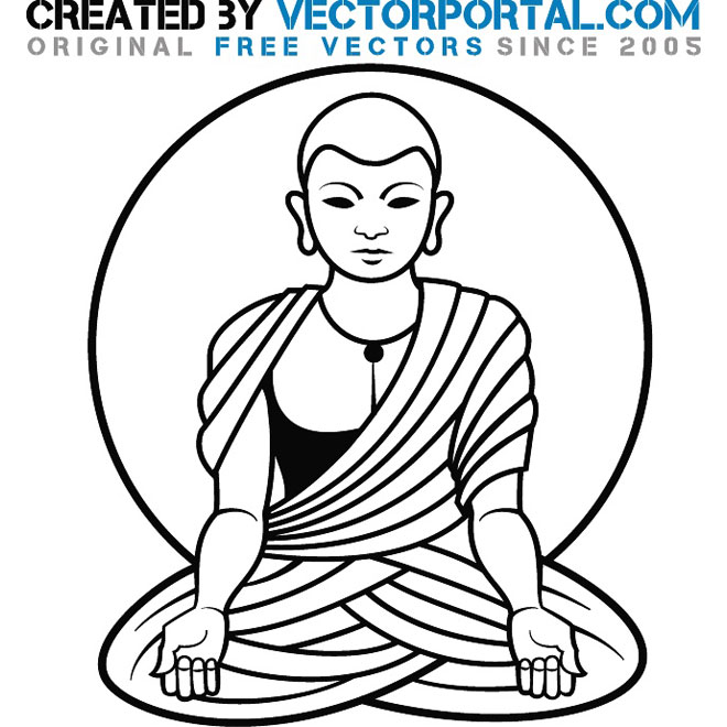 660x660 Buddhist Monk Vector Graphics