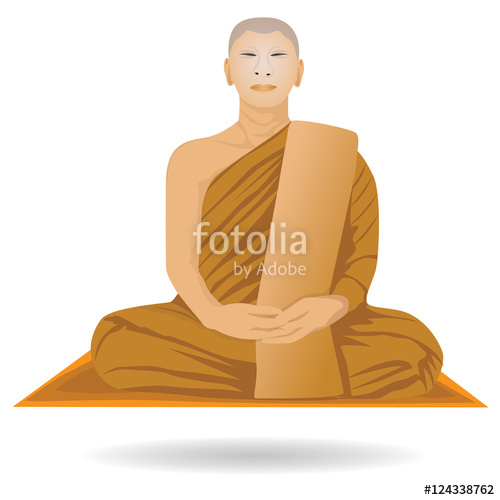 500x500 Meditation Of Monk Vector Design Stock Image And Royalty Free