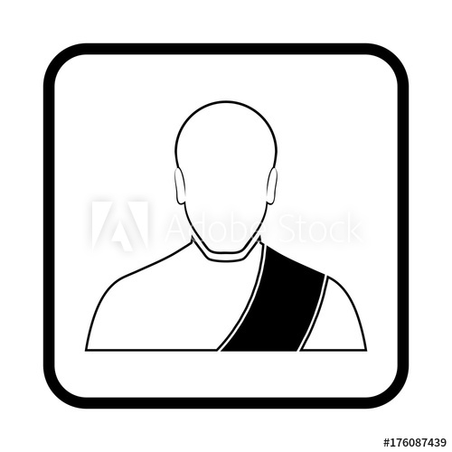 500x500 Buddhist Monk Vector Illustration Religion Icon Silhouette Flat